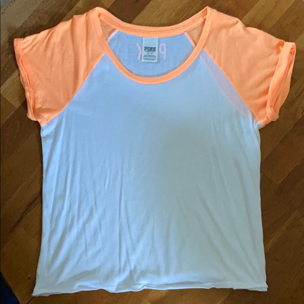Women’s Baseball Tee by PINK. Size Medium.
